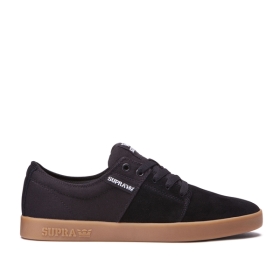 Supra Mens STACKS II Low Top Shoes Black/gum | US-56659